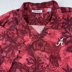 Tommy Bahama Hawaiian Shirt Men's XXL 100% Silk Camp Alabama Crimson Tide